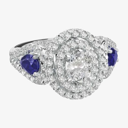 Teal Eminent Sapphire Wedding Ring